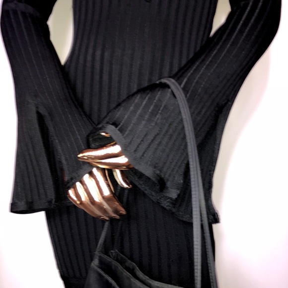 House Of CB Black Wednesday Addams Bodycon Mistress Rocks Dress - Picture 4 of 6